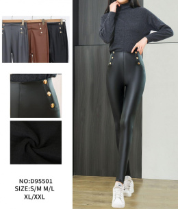 Spodnie damskie, legginsy ala'skórzane model: D95501 rozm. ( S-M; M-L; XL-2XL)