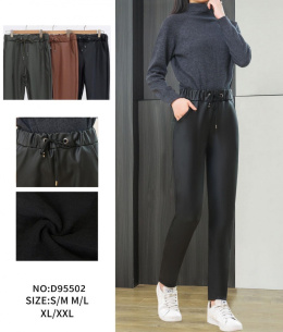 Spodnie damskie ala'skórzane model: D95502 rozm. ( S-M; M-L; XL-2XL)