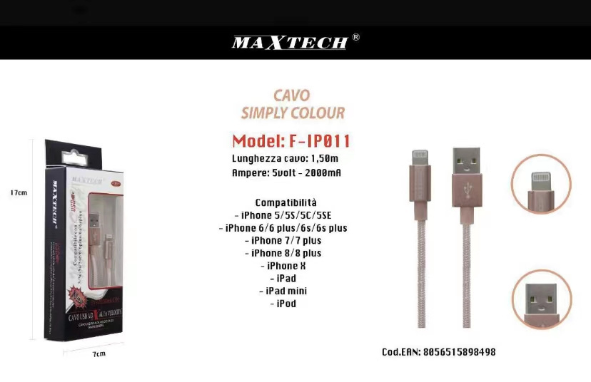 Kabel USB MaxTech F-IP011