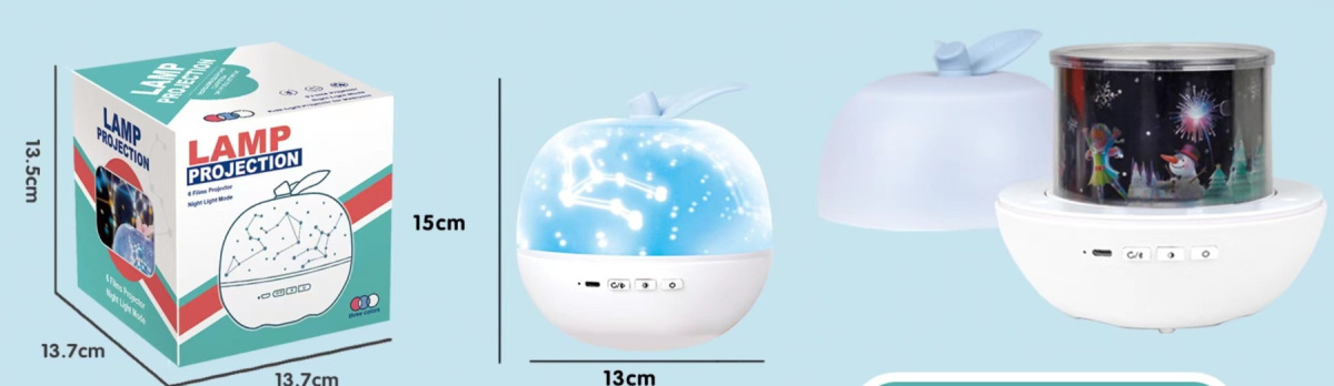 Magiczna lampa projekcyjna Apple Star model: 168K-A