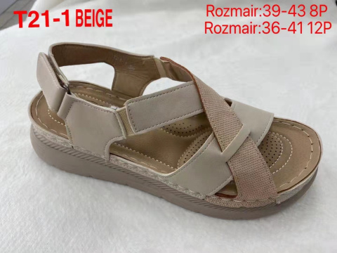 Damskie buty - sandały T21-1 Beige