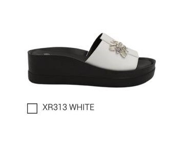 Damskie buty - klapki XR313 WHITE
