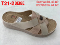 Damskie buty - klapki T21-2 Beige