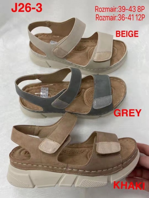 Damskie buty - sandały J26-3 Khaki