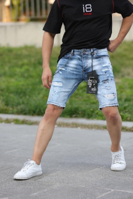 Krótkie jeansowe spodenki męskie marki: i8 DENIM model: 15656