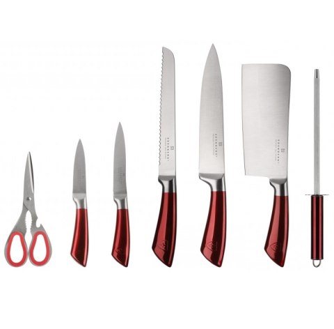 Komplet 5 noży w bloku + ostrzałka i nożyce Edenberg model: EB-804