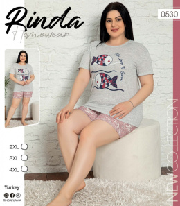 Piżama damska PLUS SIZE model: 0530 marki RINDA (od 2XL do 4XL)