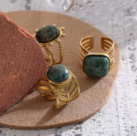 Women's rings with large, decorative stones