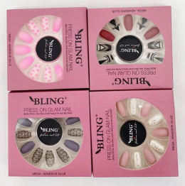 SET OF ARTIFICIAL NAILS - TIPS 24 PCS. by BLING