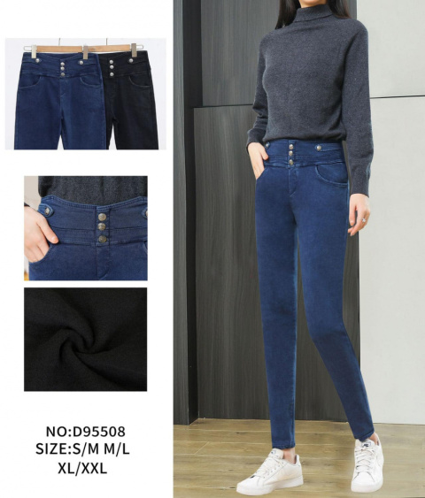 Women's pants, leggings ala'jeans model: D95508 size ( S-M; M-L; XL-2XL)