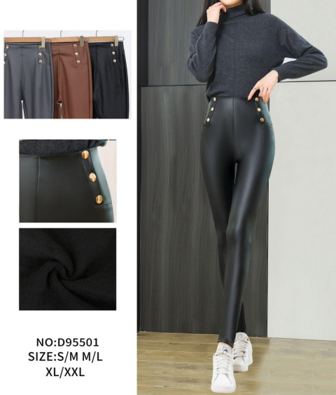 Women's pants, leggings ala'leather model: D95501 size ( S-M; M-L; XL-2XL)