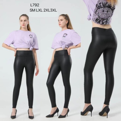 Spodnie damskie, legginsy ala'skórzane model: L792 rozm. (S-M; L-XL; 2XL-3XL)