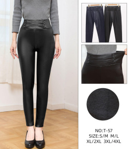Women's pants, leggings ala'leather model: T-57 size (S-M; M-L; XL-2XL; 3XL-4XL)