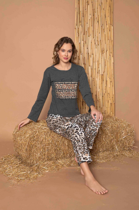 Cienka piżama damska z długim rękawem rozm. M-2XL