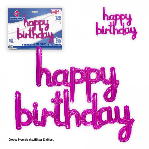 Dekoracja z balonów na przyjęcie urodzinowe - napis HAPPY BIRTHDAY