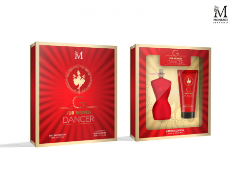 Damski zestaw perfumy 50 ml + balsam do ciała 50 ml "G For Women Dancer"