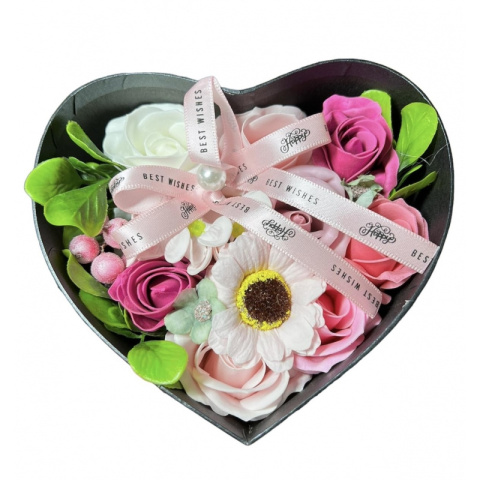 Kwiaty mydlane w pudełku flower box - zestaw upominkowy