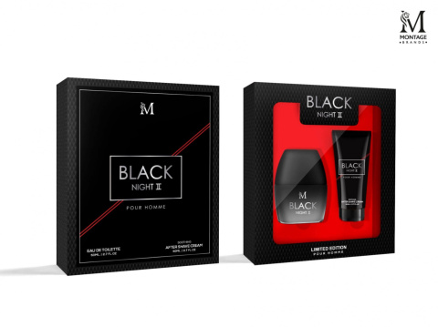 Men's 50 ml perfume + 50 ml body lotion set "Black Night II"