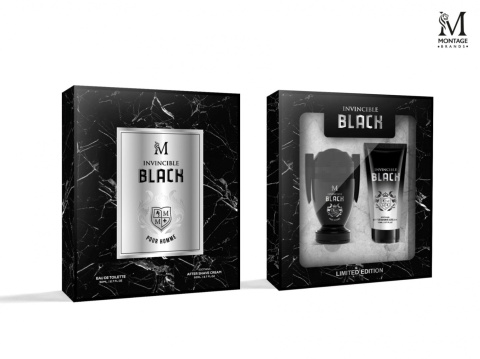 Męski zestaw perfumy 50 ml + balsam do ciała 50 ml "INVINCIBLE BLACK"