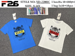 Boys' short-sleeve T-shirt (Age: 8-16) Model: YD-22001C