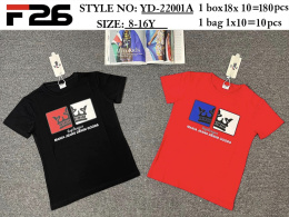 Bluzka krótki rękaw-t-shirt chłopięcy (wiek: 8-16 lat) model: YD-22001A
