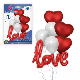 Decorative plastic balloons - RED HEARTS