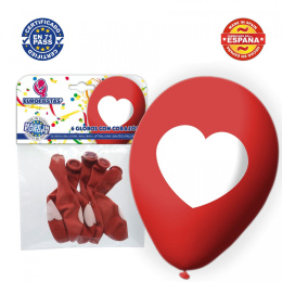 Decorative plastic balloons - RED HEARTS