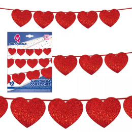 Decorative garlands - RED HEARTS