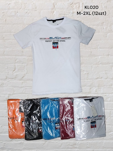 Męska koszulka - t-shirt bawełniany model: KLO20 (rozm. M-2XL)