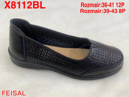 Women's semi-boots, pumps FEISAL model X8112 BLACK size 36-41 (12P) and 39-43 (8P)