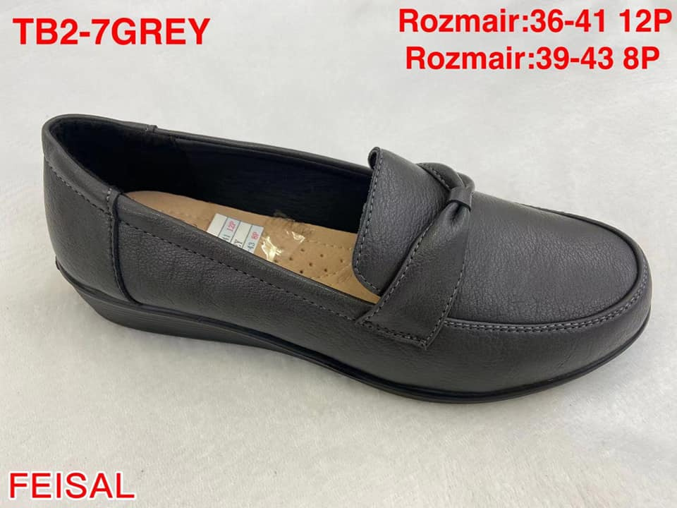 Women's semi-boots, pumps FEISAL model TB2-7 GREY size 36-41 (12P) and 39-43 (8P)