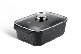 Pans with lid 6.5l - marbled coating EDENBERG brand
