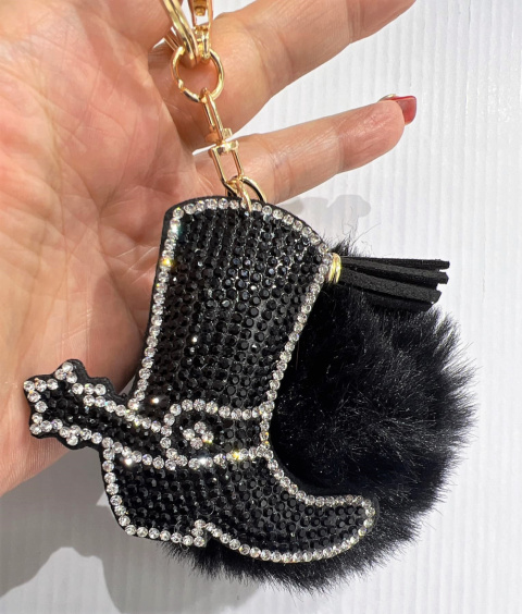Decorative keychains for keys, purses with pom-poms