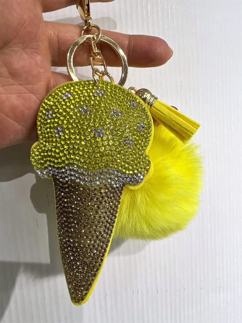 Decorative keychains for keys, purses with pom-poms