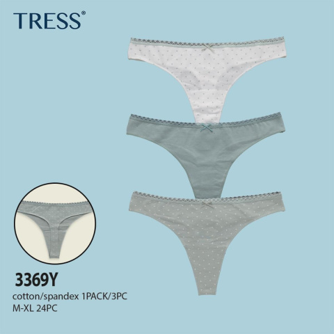 Women's panties - thongs model: 3369Y 3-PAK size: M-XL