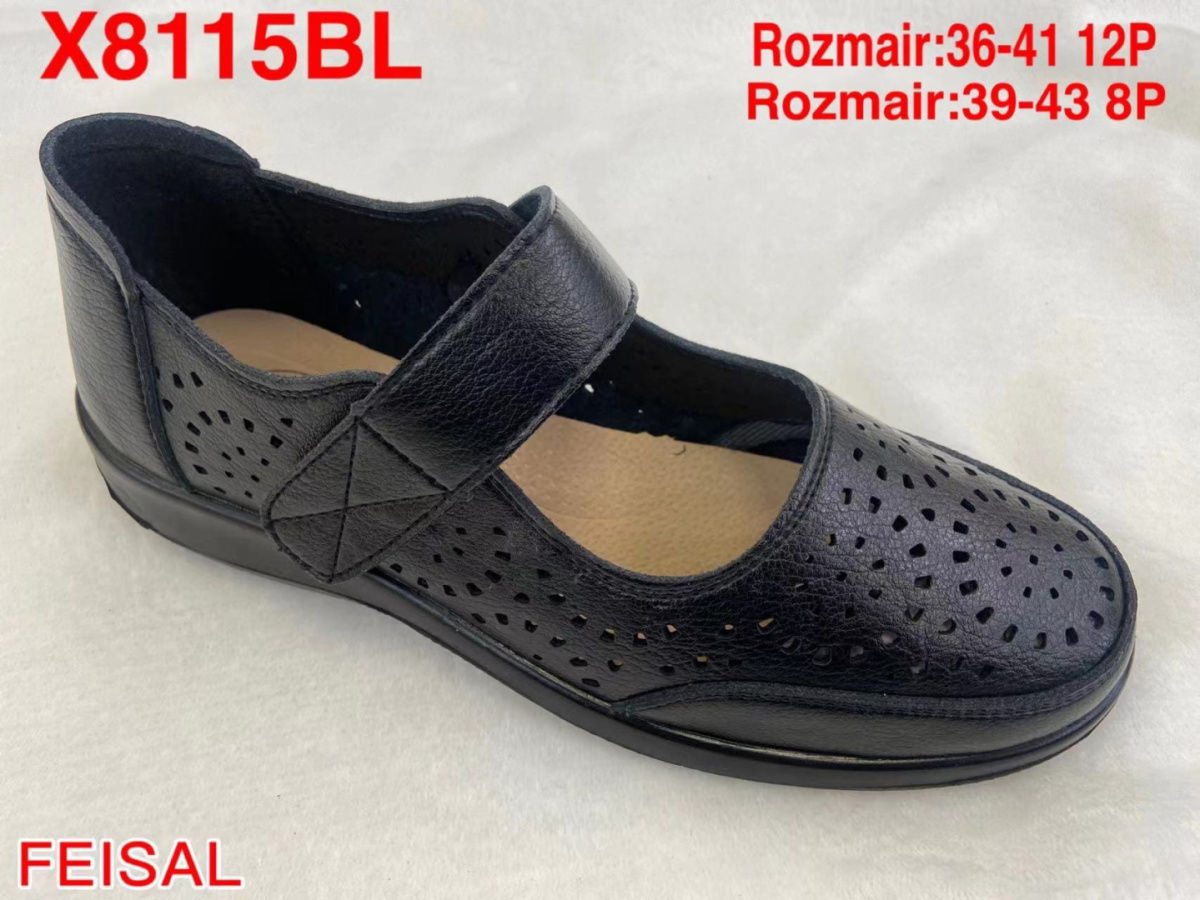 Women's semi-boots, pumps FEISAL model X8115 BLACK size 36-41 (12P) and 39-43 (8P)