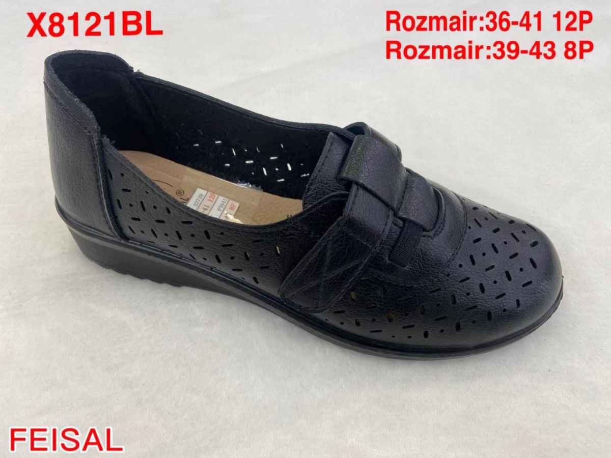 Women's semi-boots, pumps FEISAL model X8121 BLACK size 36-41 (12P) and 39-43 (8P)