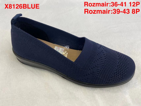 Półbuty, czółenka damskie FEISAL model X8126 BLUE rozm. 36-41 (12P) i 39-43 (8P)