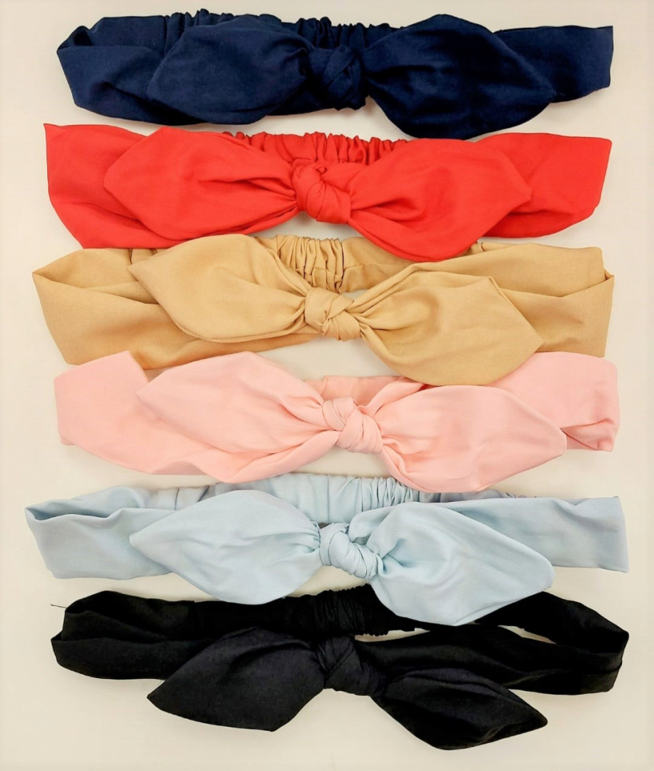 Thin fabric headbands with a bow