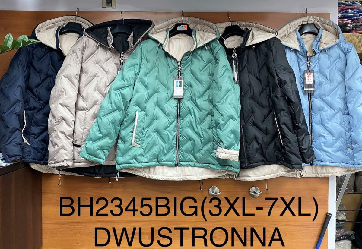 Women's jacket, spring, reversible model: BH2345 BIG (size: 3XL-7XL)