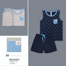 Boys' cotton pajamas for summer - 2-piece (size: 1-6 years)