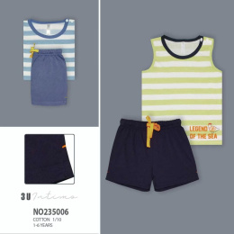 Boys' cotton pajamas for summer - 2-piece (size: 1-6 years)