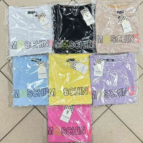 Bluzka damska z krótkim rękawem i nadrukiem - rozm. UNI