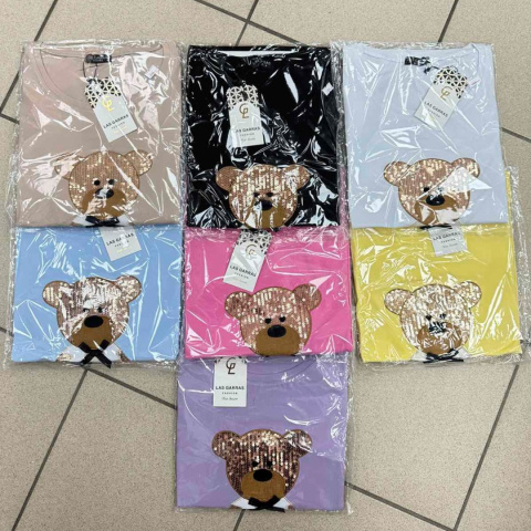 Bluzka damska z krótkim rękawem i nadrukiem - rozm. UNI