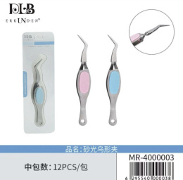 Steel tweezers for eyelashes and nails