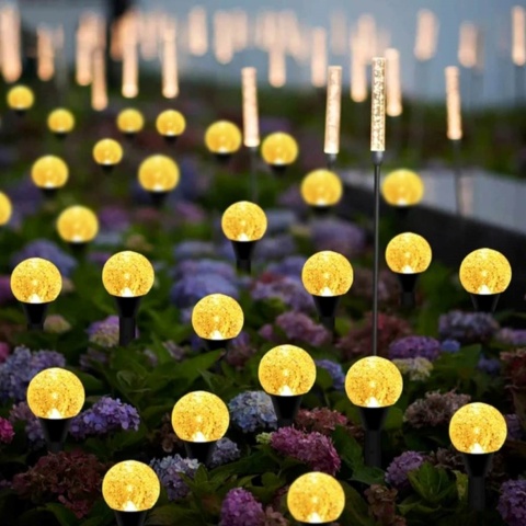 Lampy ogrodowe, solarne - bańki 30 LED