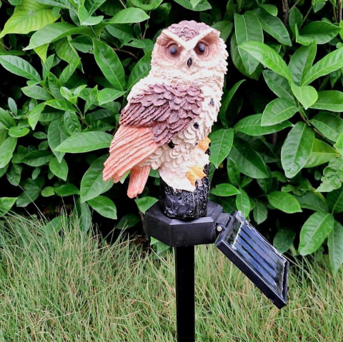 Lampy ogrodowe, solarne - sowa