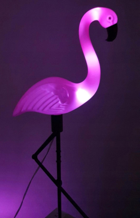 Lampy ogrodowe, solarne - flamingi
