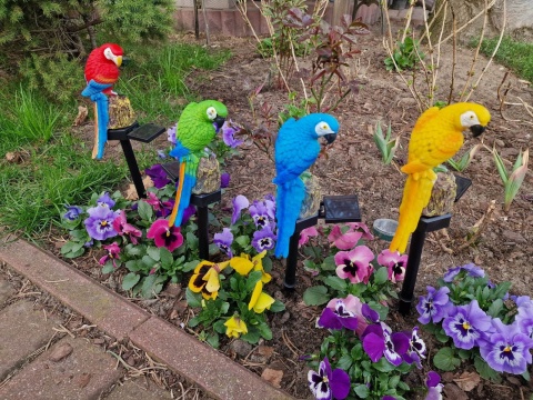 Garden lights, solar lamps - parrots
