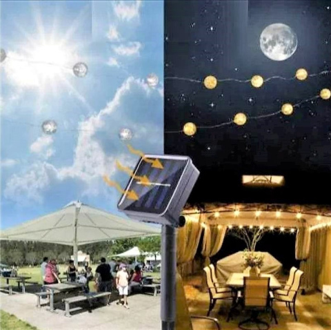 Lampy ogrodowe, solarne - kulki 40 LED